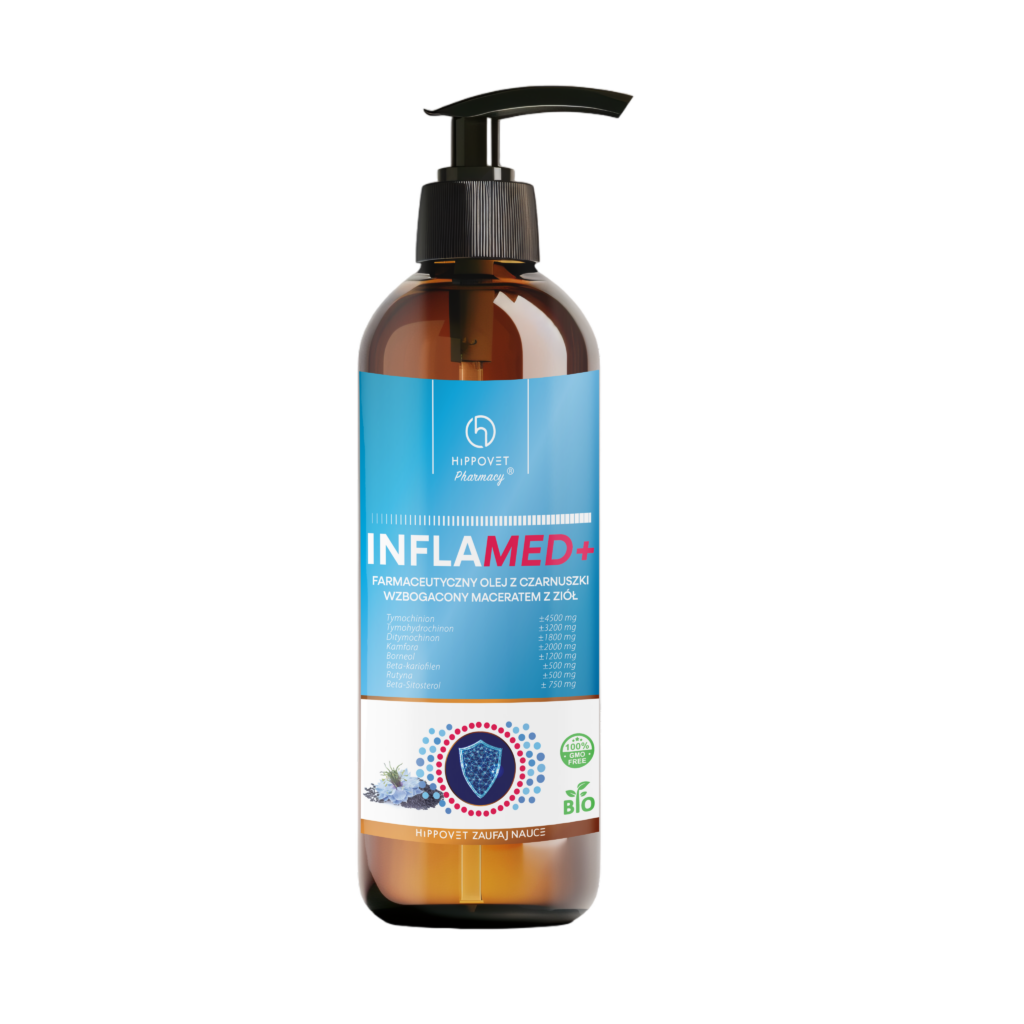InflaMed+ Hippovet Pharmacy – farmaceutyczny olej z czarnuszki 250 ml
